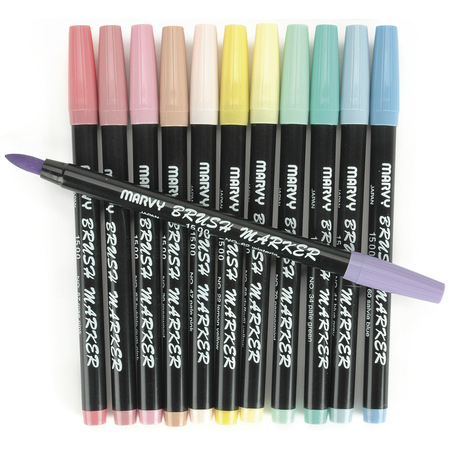 UCHIDA 12/Pastel -Uchida Brsh Mrkr Set 1500-12B